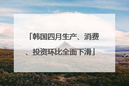 韩国四月生产、消费、投资环比全面下滑