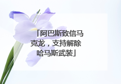 阿巴斯致信马克龙，支持解除哈马斯武装