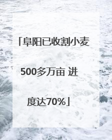 阜阳已收割小麦500多万亩 进度达70%