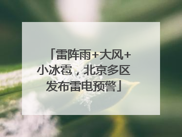 雷阵雨+大风+小冰雹，北京多区发布雷电预警