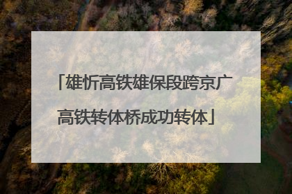 雄忻高铁雄保段跨京广高铁转体桥成功转体