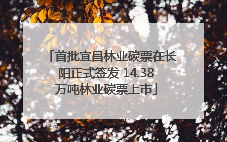 首批宜昌林业碳票在长阳正式签发 14.38万吨林业碳票上市