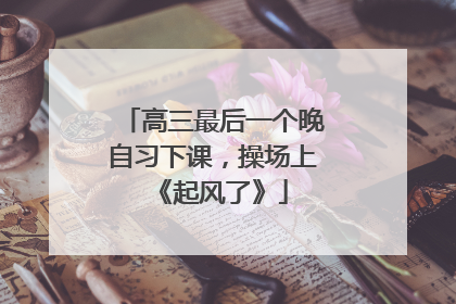 高三最后一个晚自习下课，操场上《起风了》