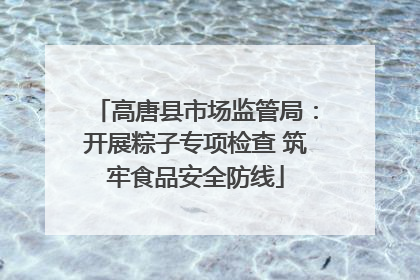 高唐县市场监管局：开展粽子专项检查 筑牢食品安全防线