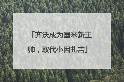 齐沃成为国米新主帅，取代小因扎吉