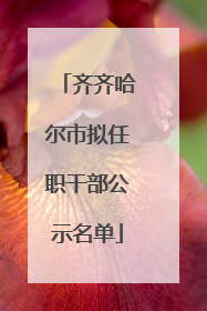 齐齐哈尔市拟任职干部公示名单