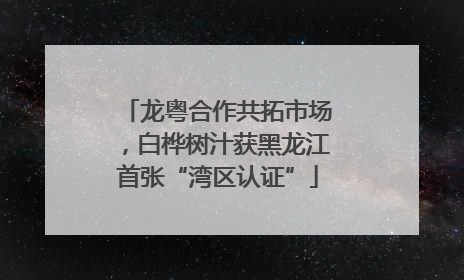 龙粤合作共拓市场，白桦树汁获黑龙江首张“湾区认证”