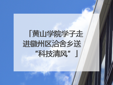 黄山学院学子走进徽州区洽舍乡送“科技清风”