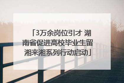 3万余岗位引才 湖南省促进高校毕业生留湘来湘系列行动启动