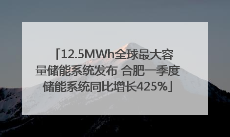12.5MWh全球最大容量储能系统发布 合肥一季度储能系统同比增长425%