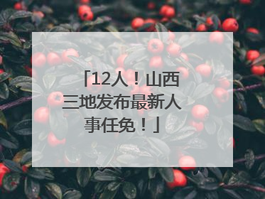 12人！山西三地发布最新人事任免！