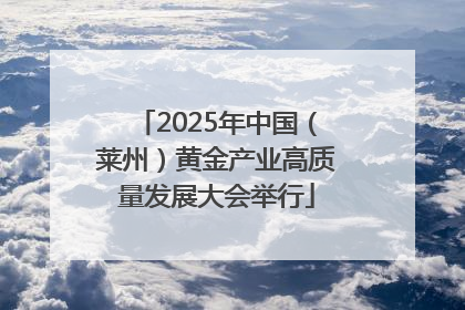 2025年中国（莱州）黄金产业高质量发展大会举行