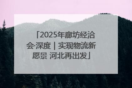 2025年廊坊经洽会·深度｜实现物流新愿景 河北再出发