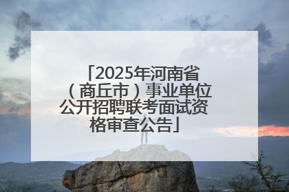 2025年河南省（商丘市）事业单位公开招聘联考面试资格审查公告