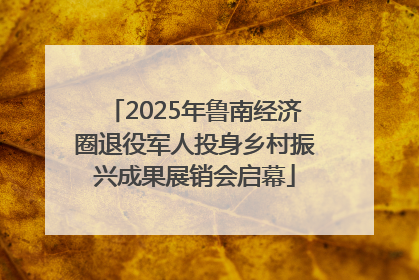 2025年鲁南经济圈退役军人投身乡村振兴成果展销会启幕