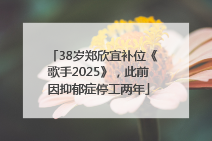 38岁郑欣宜补位《歌手2025》，此前因抑郁症停工两年
