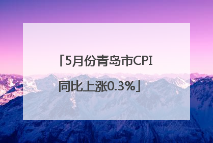 5月份青岛市CPI同比上涨0.3%