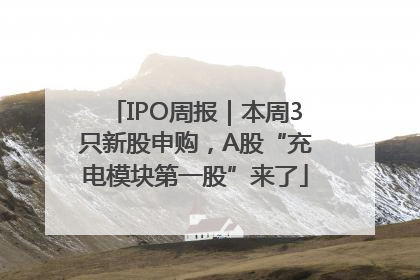 IPO周报｜本周3只新股申购，A股“充电模块第一股”来了